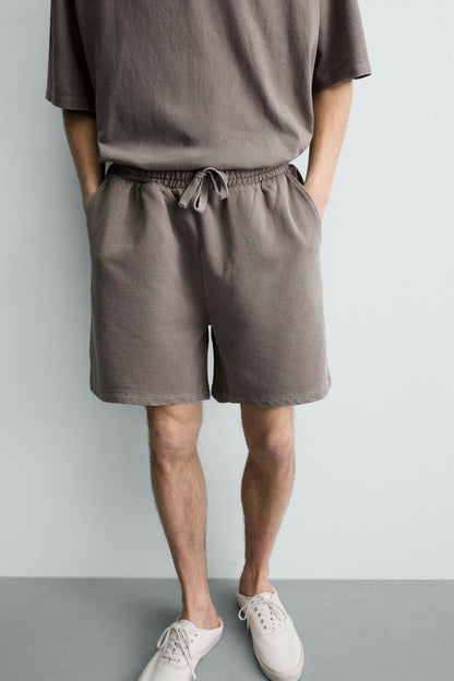 CALÇÕES BERMUDA JOGGER BÁSICOS LAVADOS