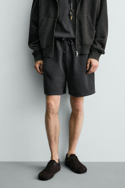 CALÇÕES BERMUDA JOGGER BÁSICOS LAVADOS