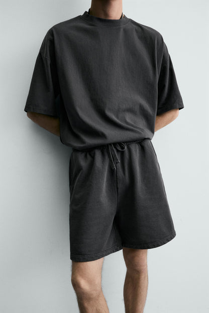 CALÇÕES BERMUDA JOGGER BÁSICOS LAVADOS