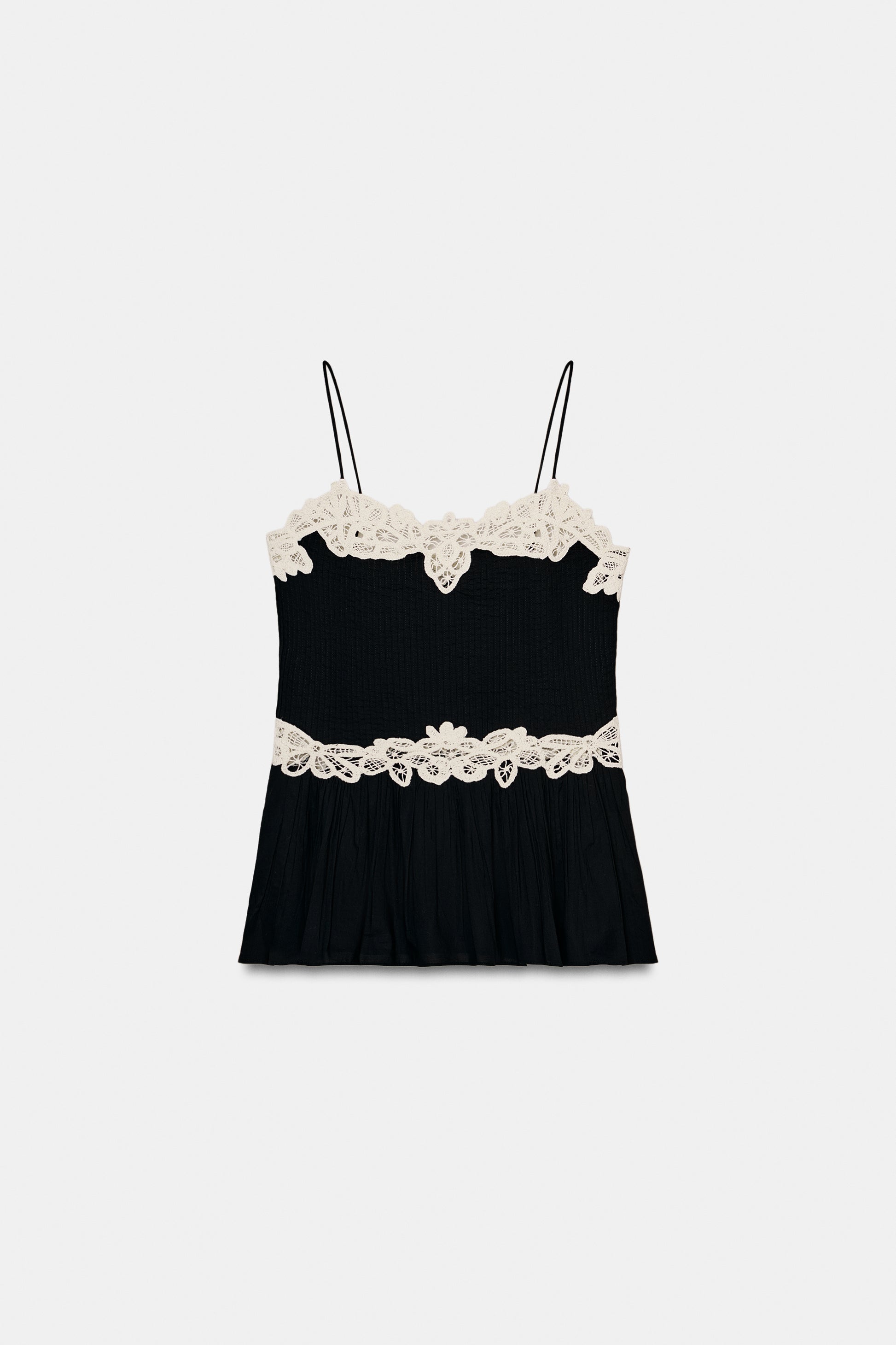 TOP DE RENDA CONTRASTE ZW COLLECTION - Branco / Preto