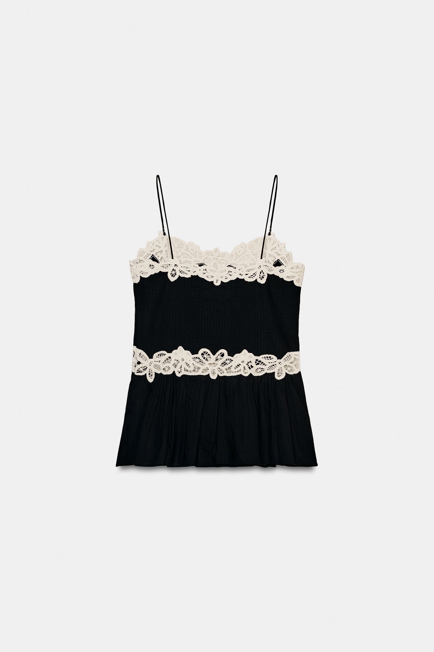 TOP DE RENDA CONTRASTE ZW COLLECTION - Branco / Preto