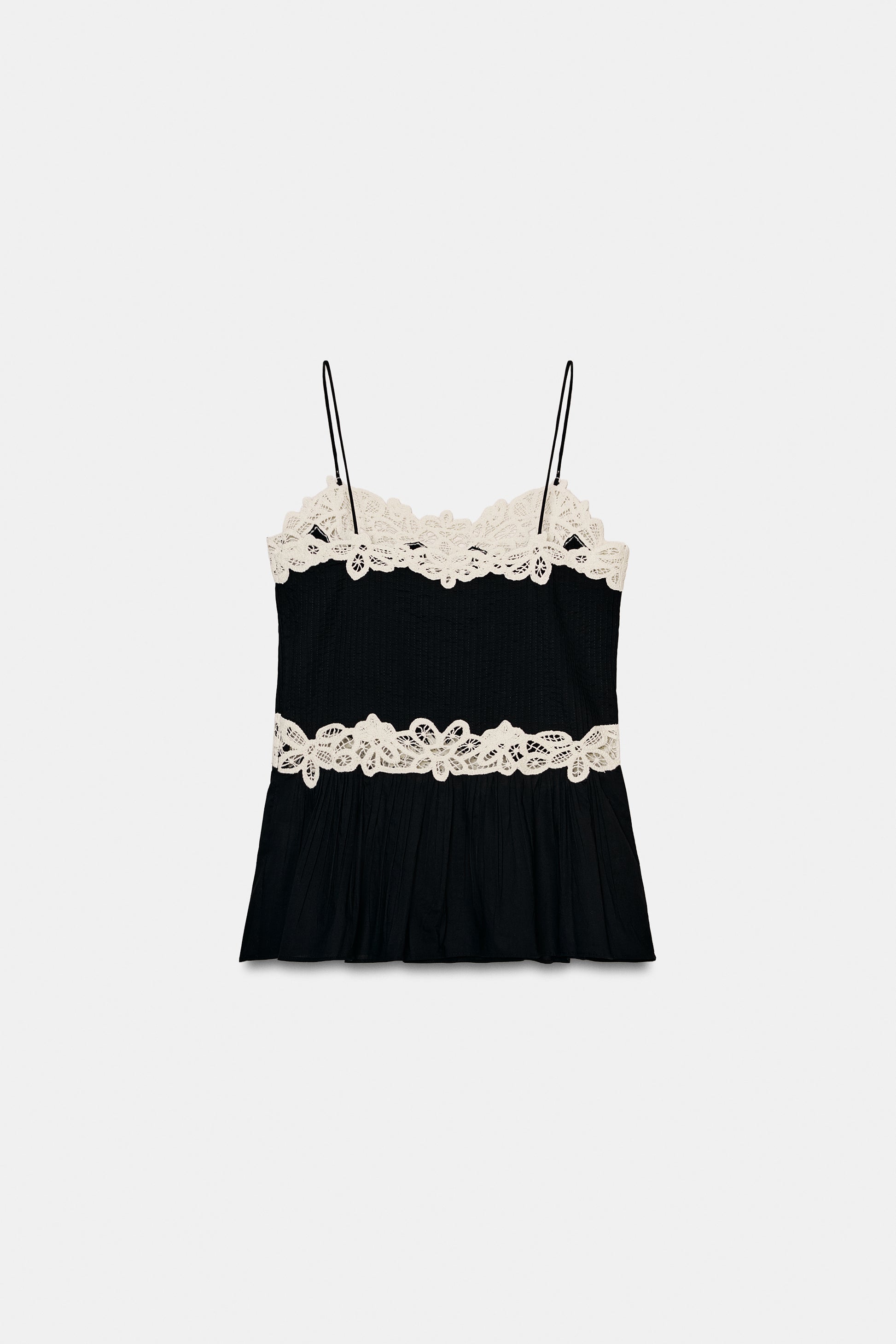 TOP DE RENDA CONTRASTE ZW COLLECTION - Branco / Preto