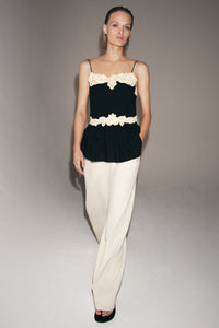 TOP DE RENDA CONTRASTE ZW COLLECTION - Branco / Preto