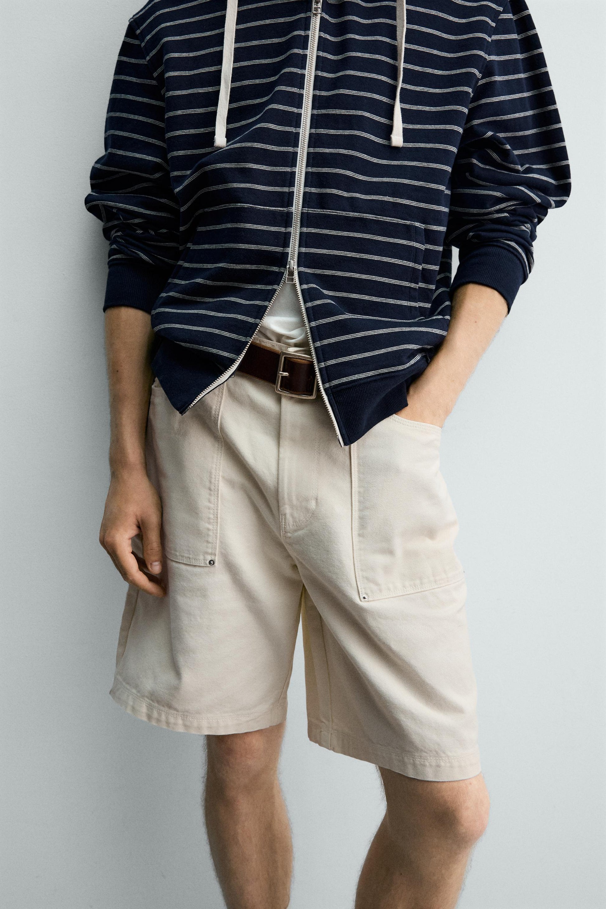 CALÇÕES BERMUDA STRAIGHT FIT COM BOLSOS