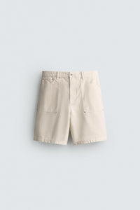CALÇÕES BERMUDA STRAIGHT FIT COM BOLSOS
