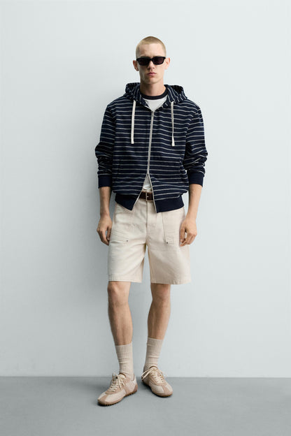 CALÇÕES BERMUDA STRAIGHT FIT COM BOLSOS
