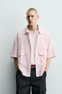 CAMISA JACQUARD COM RELEVO ÀS RISCAS