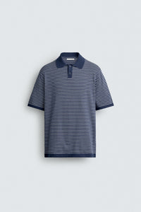 POLO DE MALHA JACQUARD ÀS RISCAS