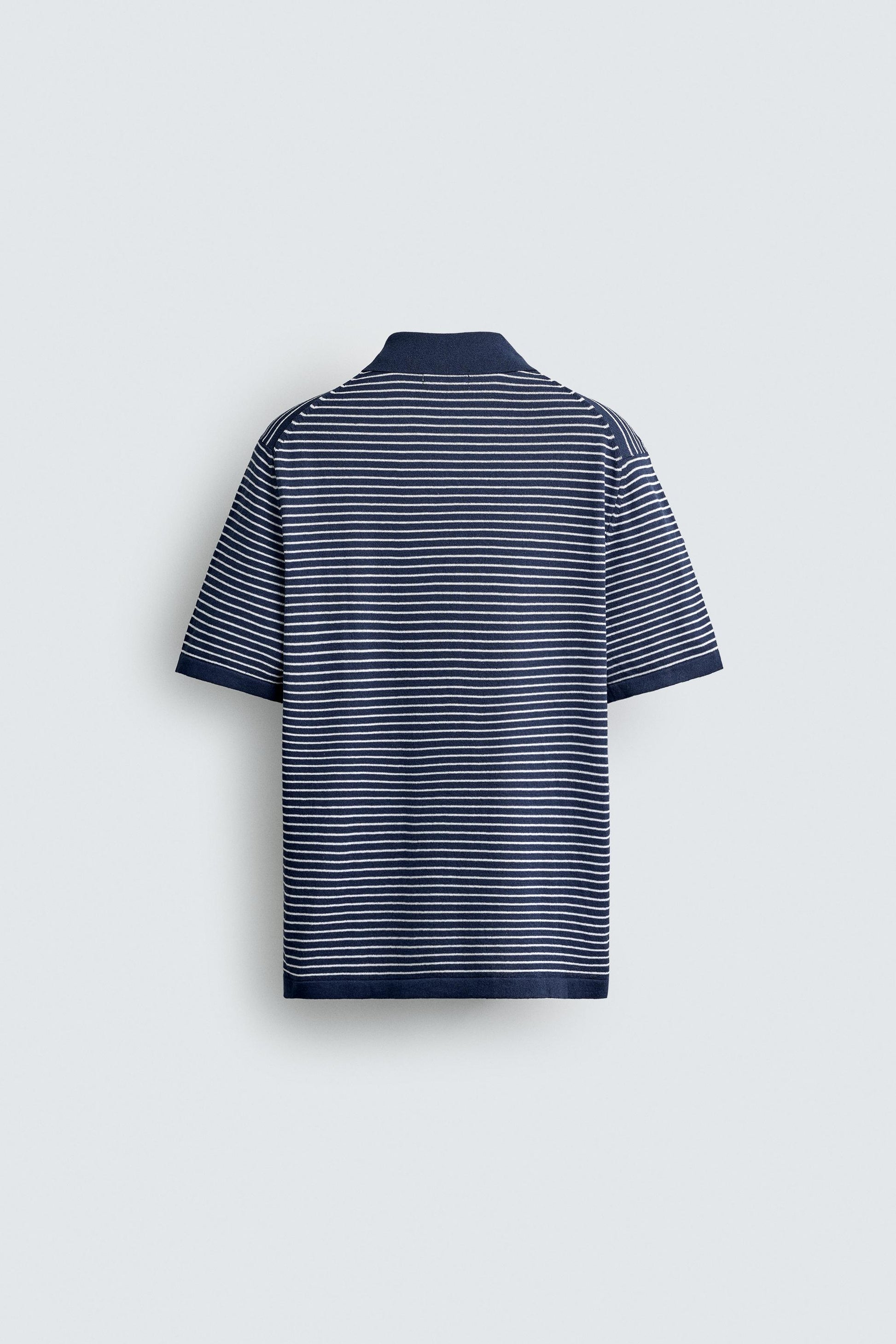 POLO DE MALHA JACQUARD ÀS RISCAS