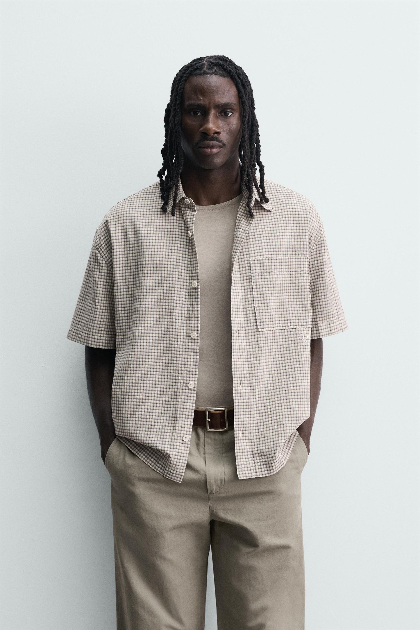 CAMISA RELAXED FIT XADREZ COM TEXTO