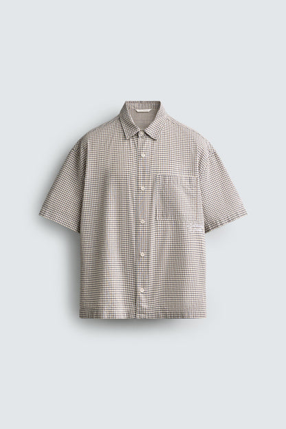CAMISA RELAXED FIT XADREZ COM TEXTO