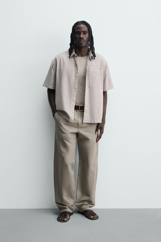 CAMISA RELAXED FIT XADREZ COM TEXTO