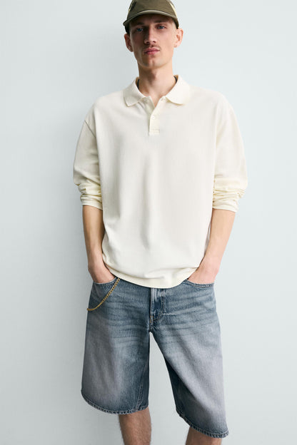 CALÇÕES BERMUDA DENIM BAGGY FIT