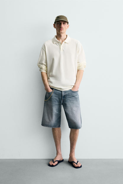 CALÇÕES BERMUDA DENIM BAGGY FIT