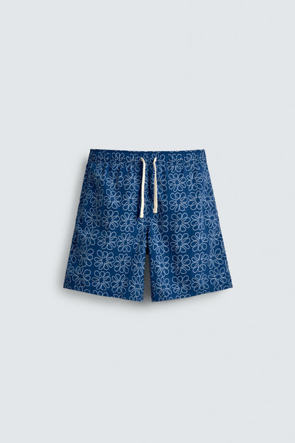 CALÇÕES DE BANHO COMPRIDOS COM ESTAMPADO FLORAL