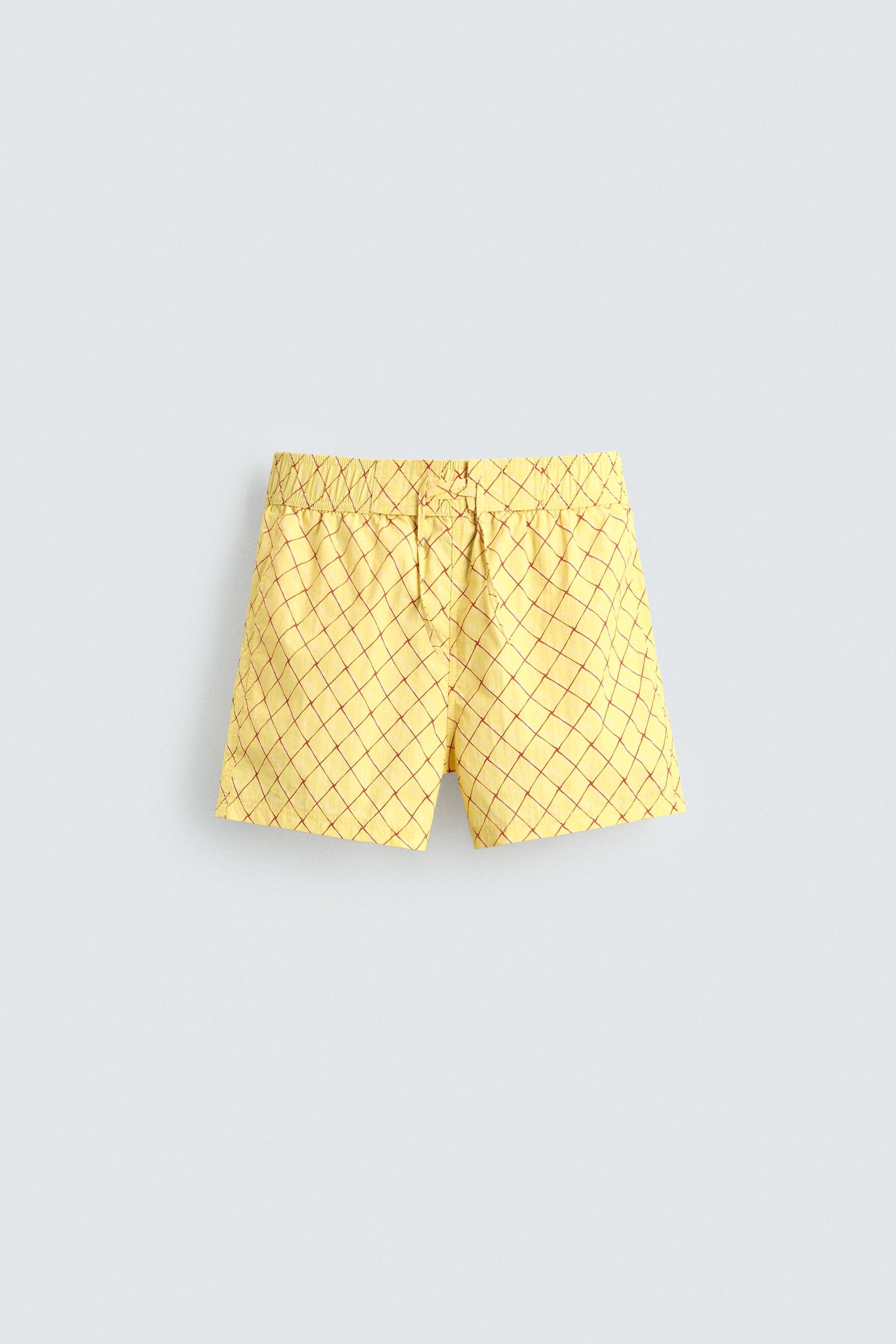 CALÇÕES DE BANHO COM ESTAMPADO GEOMÉTRICO LAVADO