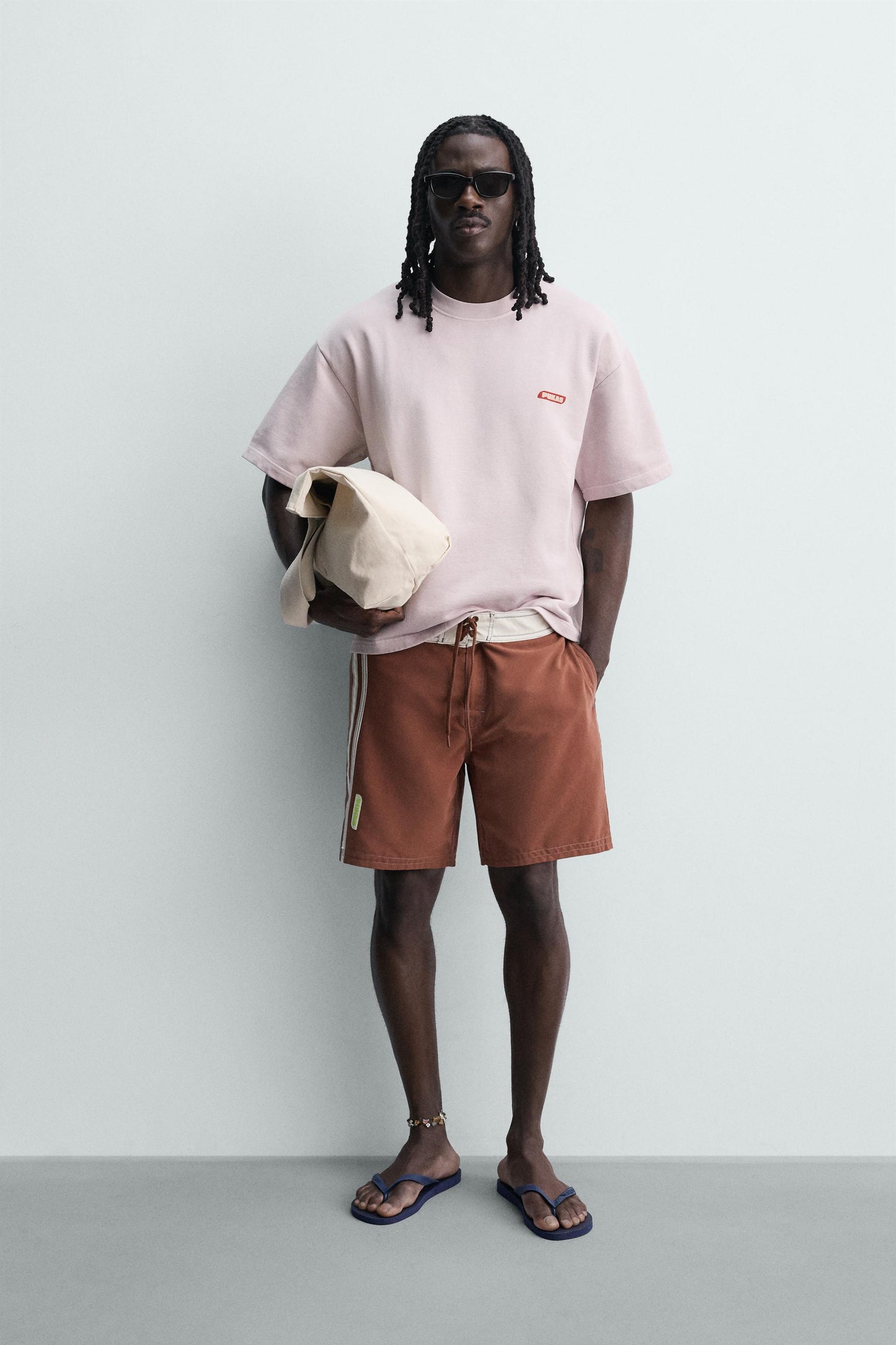 CALÇÕES DE BANHO COMPRIDOS COM BANDAS PUKAS SURF X ZARA