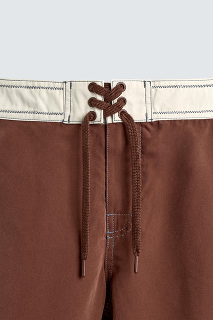 CALÇÕES DE BANHO COMPRIDOS COM BANDAS PUKAS SURF X ZARA