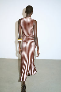 SAIA PLISSADA RISCAS TEXTURA - Brown Stripes