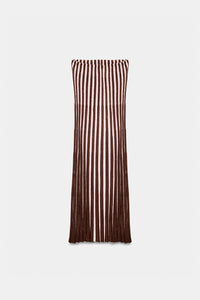 SAIA PLISSADA RISCAS TEXTURA - Brown Stripes
