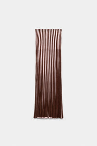 SAIA PLISSADA RISCAS TEXTURA - Brown Stripes
