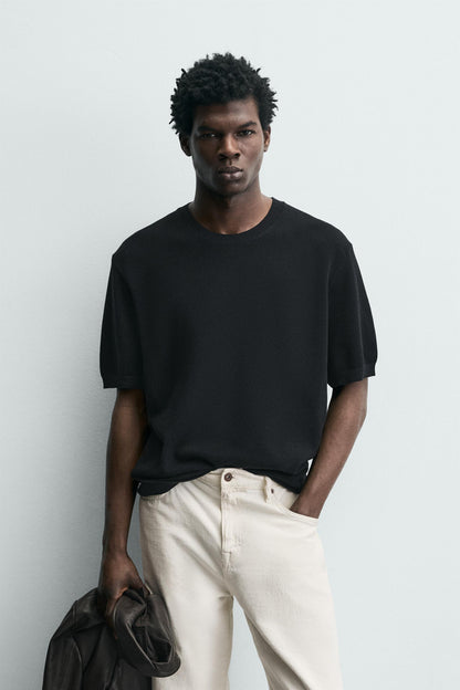 T-SHIRT DE MALHA RELAXED FIT