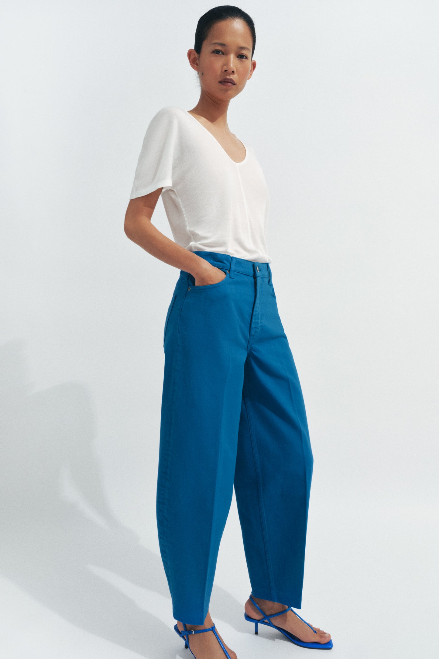 JEANS ZW COLLECTION TAPERED CINTURA SUBIDA - índigo ganga