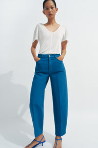 JEANS ZW COLLECTION TAPERED CINTURA SUBIDA - índigo ganga