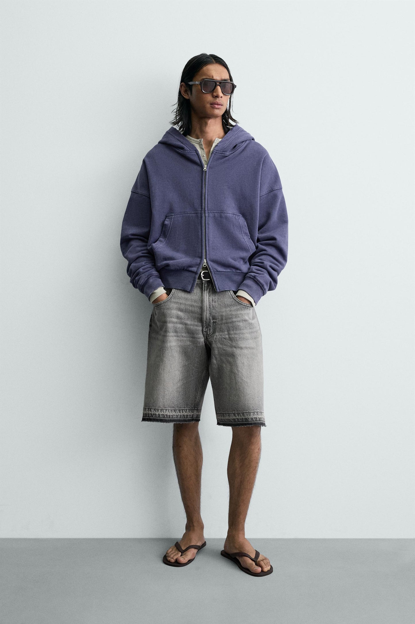 CALÇÕES BERMUDA DENIM RELAXED FIT