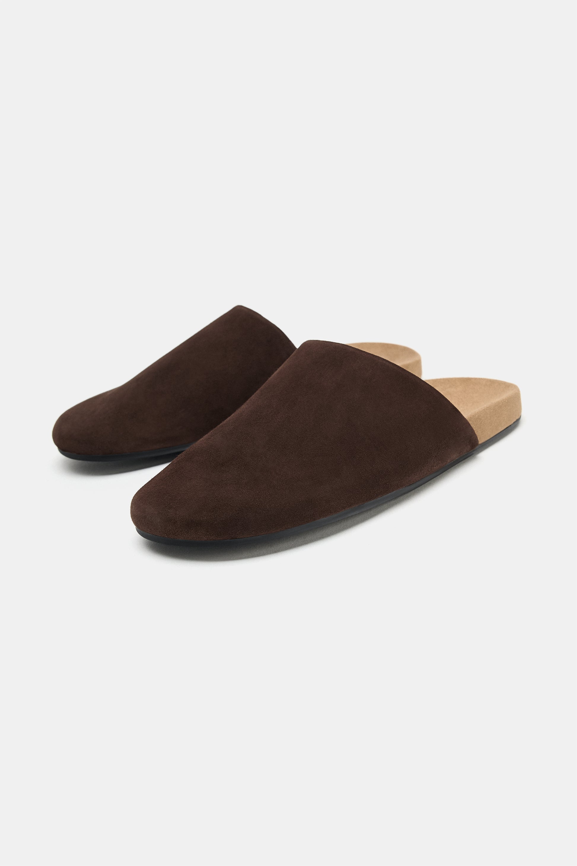 MULES RASOS DE PELE - Castanho-chocolate
