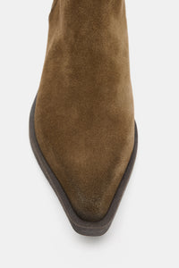 BOTIM DE PELE COM EFEITO GASTO - Castanho