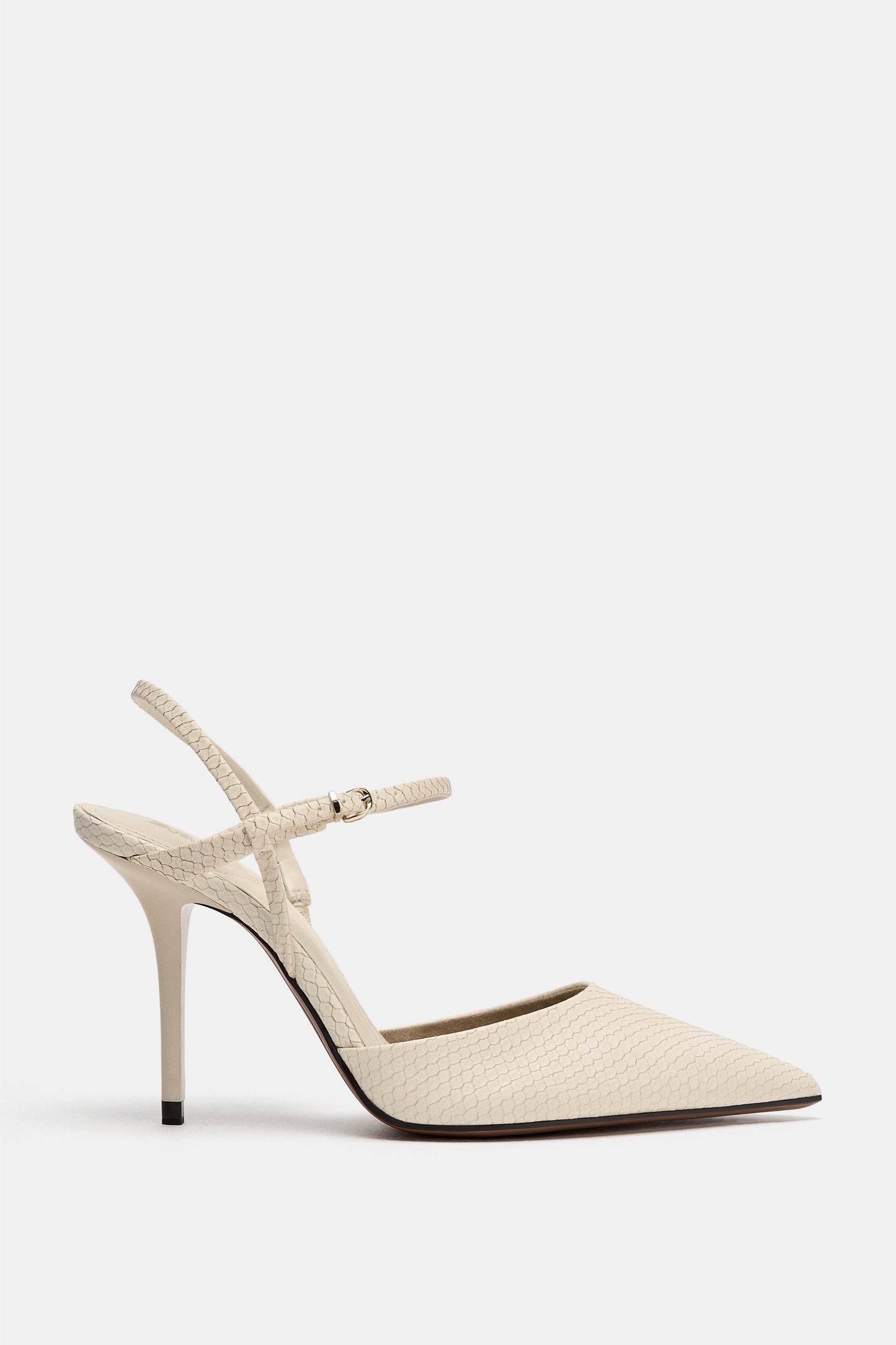 SAPATO SEM CALCANHAR COM RELEVO - Branco-cru