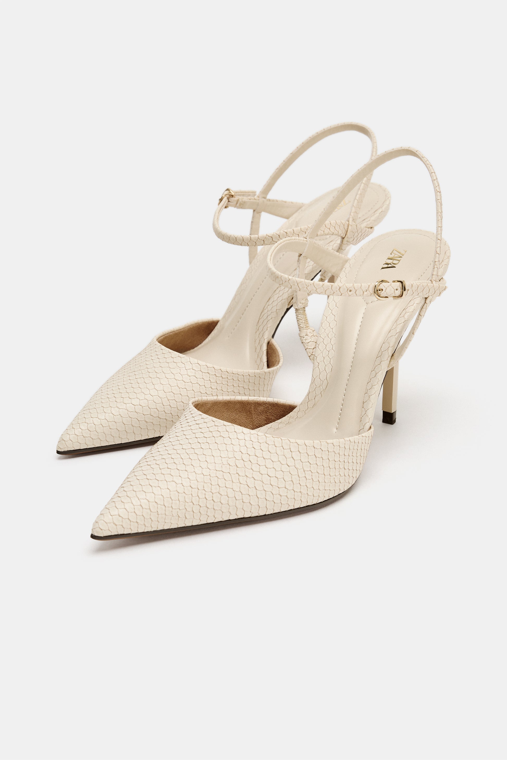 SAPATO SEM CALCANHAR COM RELEVO - Branco-cru