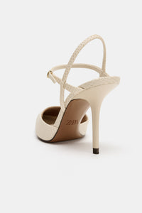 SAPATO SEM CALCANHAR COM RELEVO - Branco-cru