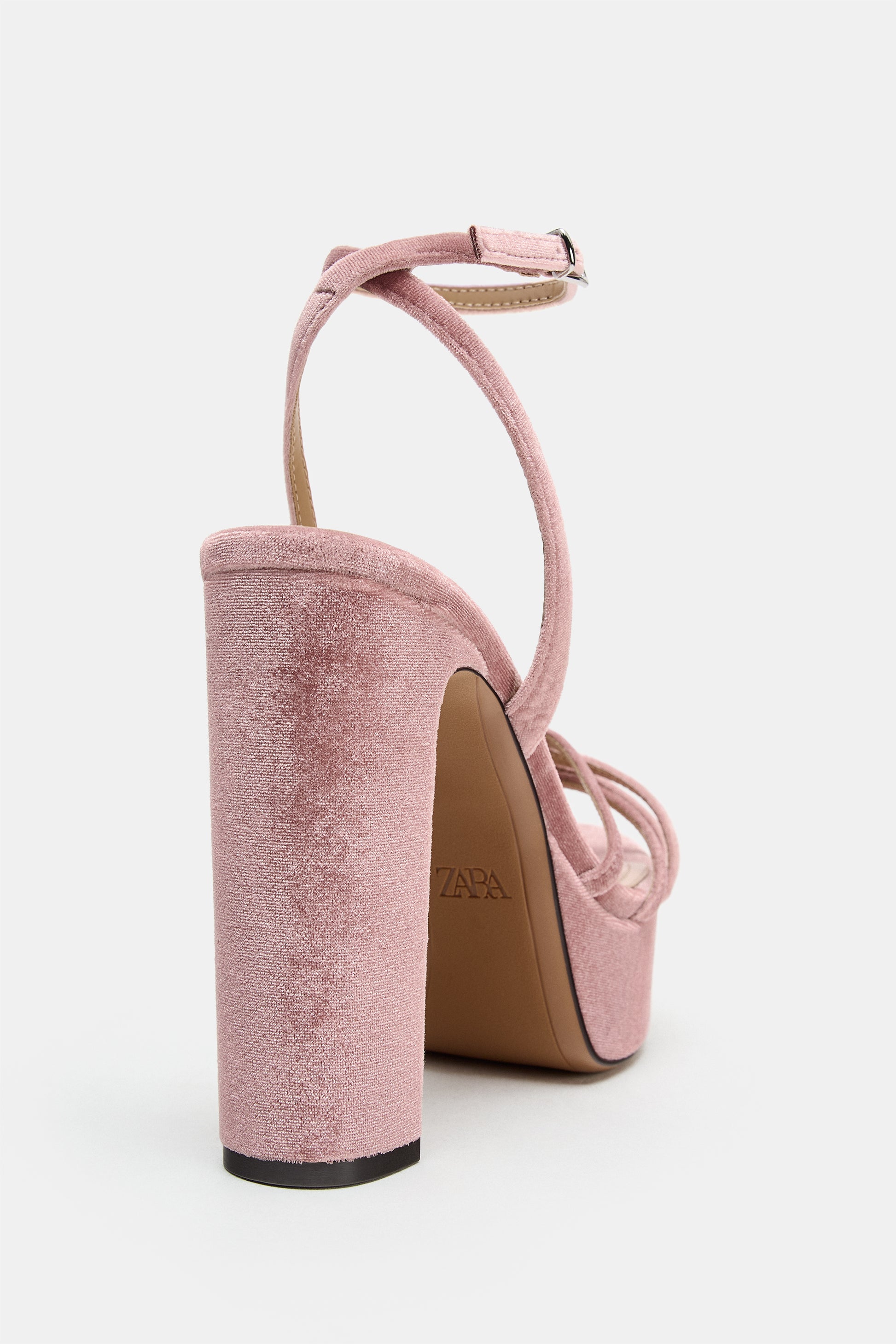 SANDÁLIA PLATAFORMA EFEITO VELUDO - Rosa