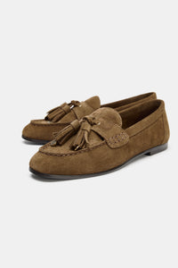 MOCASSINS EM CROUTE COM BORLAS - Castanho