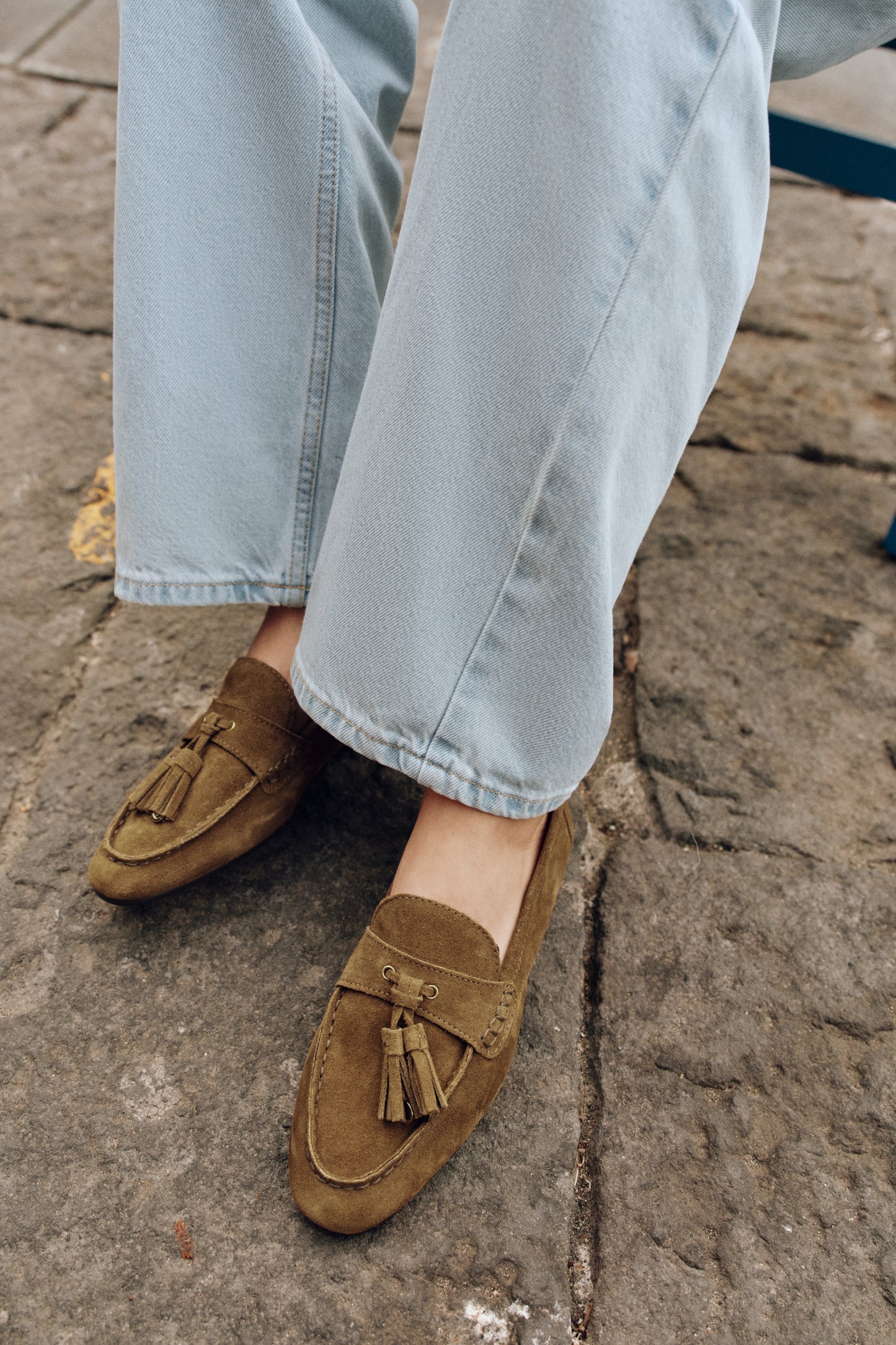 MOCASSINS EM CROUTE COM BORLAS - Castanho