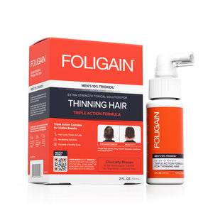 FOLIGAIN FÓRMULA COMPLETA DE AÇÃO TRIPLA PARA AFINAMENTO DO CABELO PARA HOMENS 10% TRIOXIDIL®
