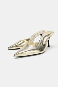 MULES COM EFEITO METALIZADO - Dourado