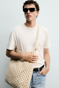 MALA DE OMBRO EM MACRAMÉ