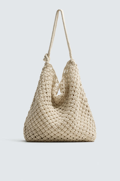 MALA DE OMBRO EM MACRAMÉ