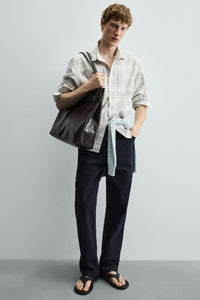 MALA TOTE BAG DE PELE COM CINTO