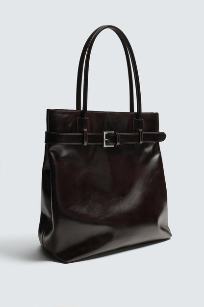MALA TOTE BAG DE PELE COM CINTO