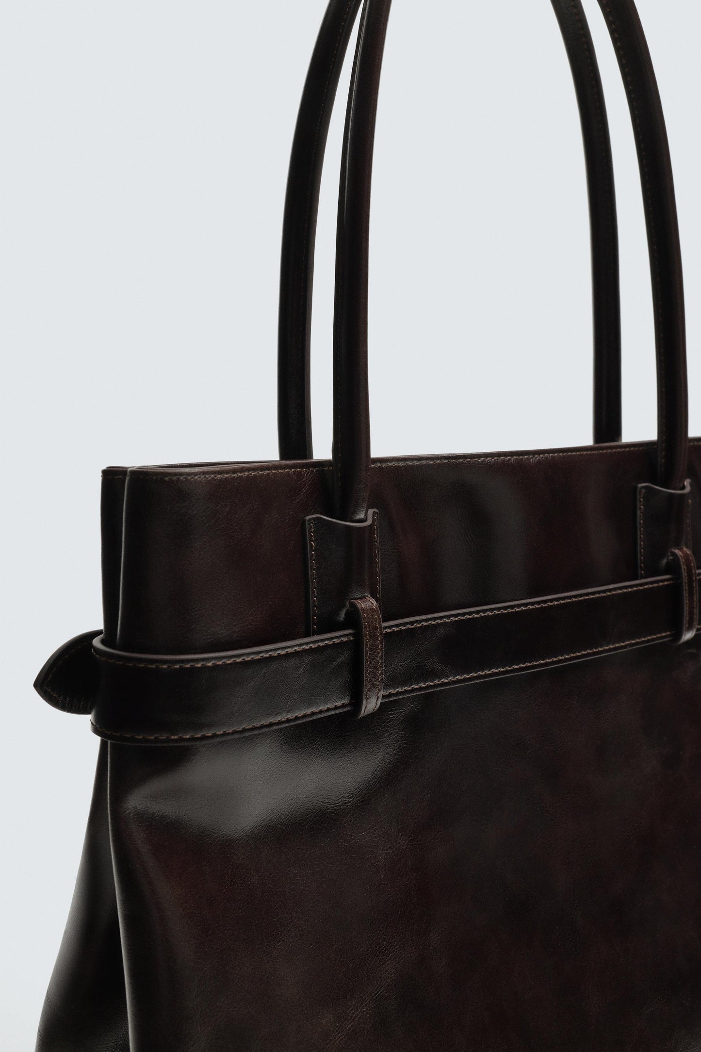 MALA TOTE BAG DE PELE COM CINTO
