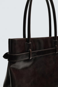MALA TOTE BAG DE PELE COM CINTO