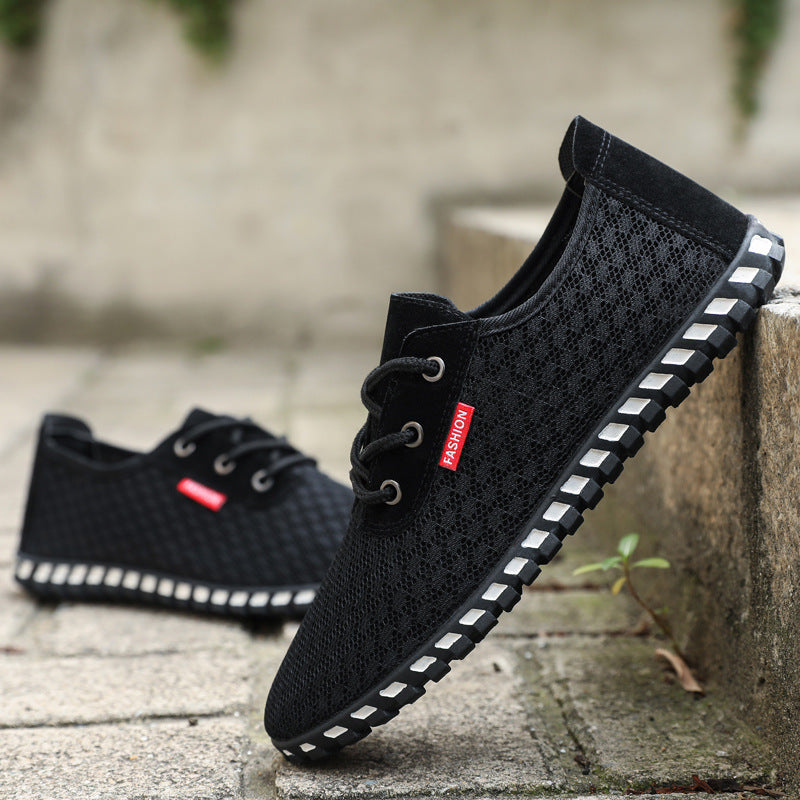 Sapatos de rede de verão para homens, sapatos de rede respiráveis, sapatos casuais de homem, sapatos desportivos de tamanho grande resistentes a odores, sapatos de rede, sapatos masculinos de sola macia