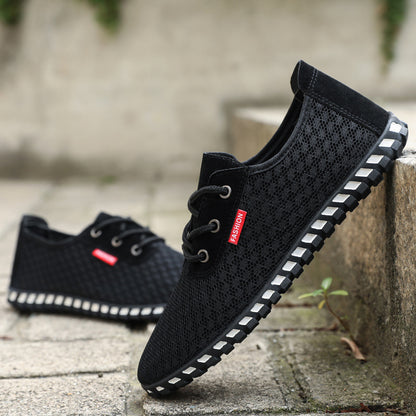 Sapatos de rede de verão para homens, sapatos de rede respiráveis, sapatos casuais de homem, sapatos desportivos de tamanho grande resistentes a odores, sapatos de rede, sapatos masculinos de sola macia