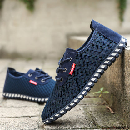 Sapatos de rede de verão para homens, sapatos de rede respiráveis, sapatos casuais de homem, sapatos desportivos de tamanho grande resistentes a odores, sapatos de rede, sapatos masculinos de sola macia