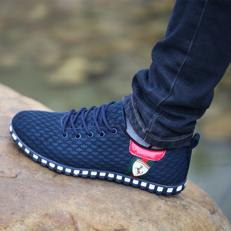 Sapatos de rede de verão para homens, sapatos de rede respiráveis, sapatos casuais de homem, sapatos desportivos de tamanho grande resistentes a odores, sapatos de rede, sapatos masculinos de sola macia