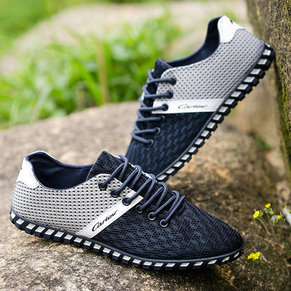 Sapatos de rede de verão para homens, sapatos de rede respiráveis, sapatos casuais de homem, sapatos desportivos de tamanho grande resistentes a odores, sapatos de rede, sapatos masculinos de sola macia